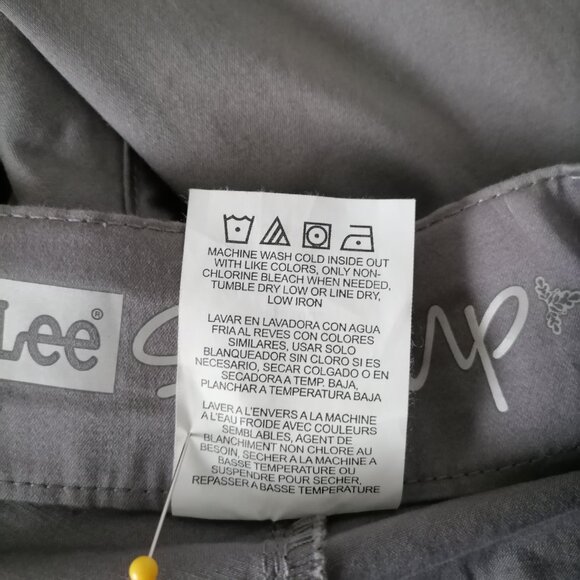 NWT Lee Womens Gray High Rise Flat Front Style Up Pull On Cropped Pants Size 18W - Picture 7 of 7